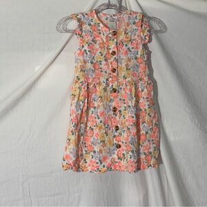 Little Lass Girls Floral Dress 4T Button Front Spring Easter Viscose Toddler